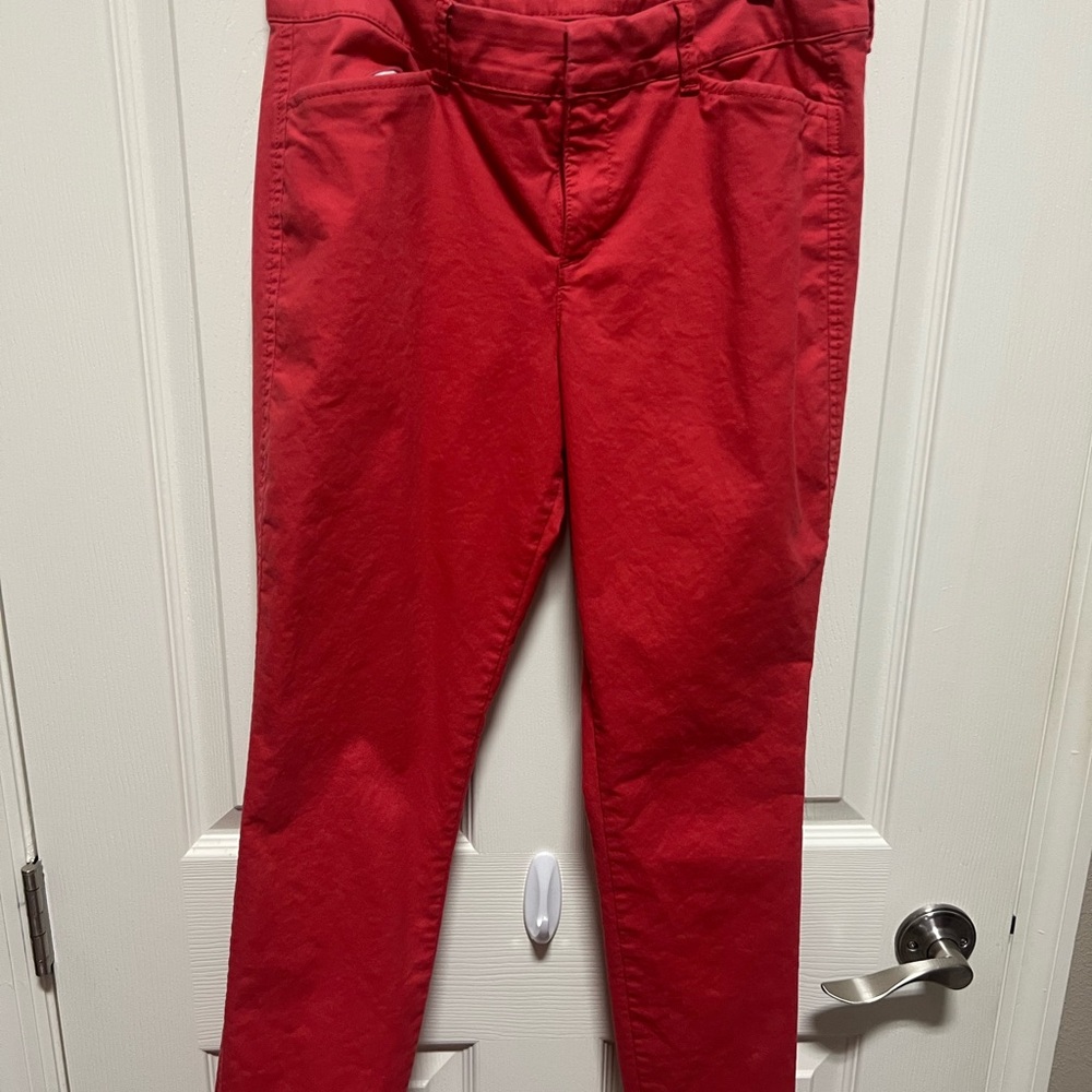 Old Navy Pixie Mid-Rise Red Pants